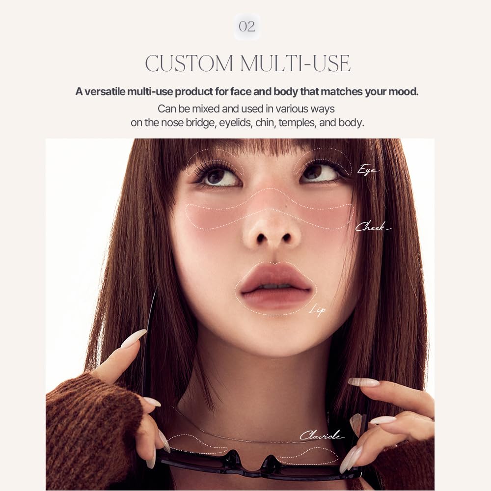 Heart Percent Dote On Mood cheek swatch blends seamlessly for a natural flushed look.