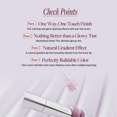 Heart Percent Dote On Mood Glowy Tint Gloss Layer demonstrates high shine