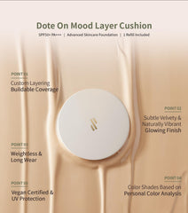 Heart Percent Dote on Mood Layer Cushion applicator enables precise, easy application.