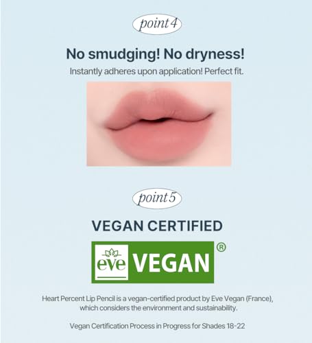 Heart Percent Dote On Mood Lip Pencil over-lip technique helps shape and proportion.