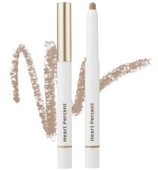 Heart Percent Dote On Mood Lip Pencil twist and swatch shows creamy texture for easy application.