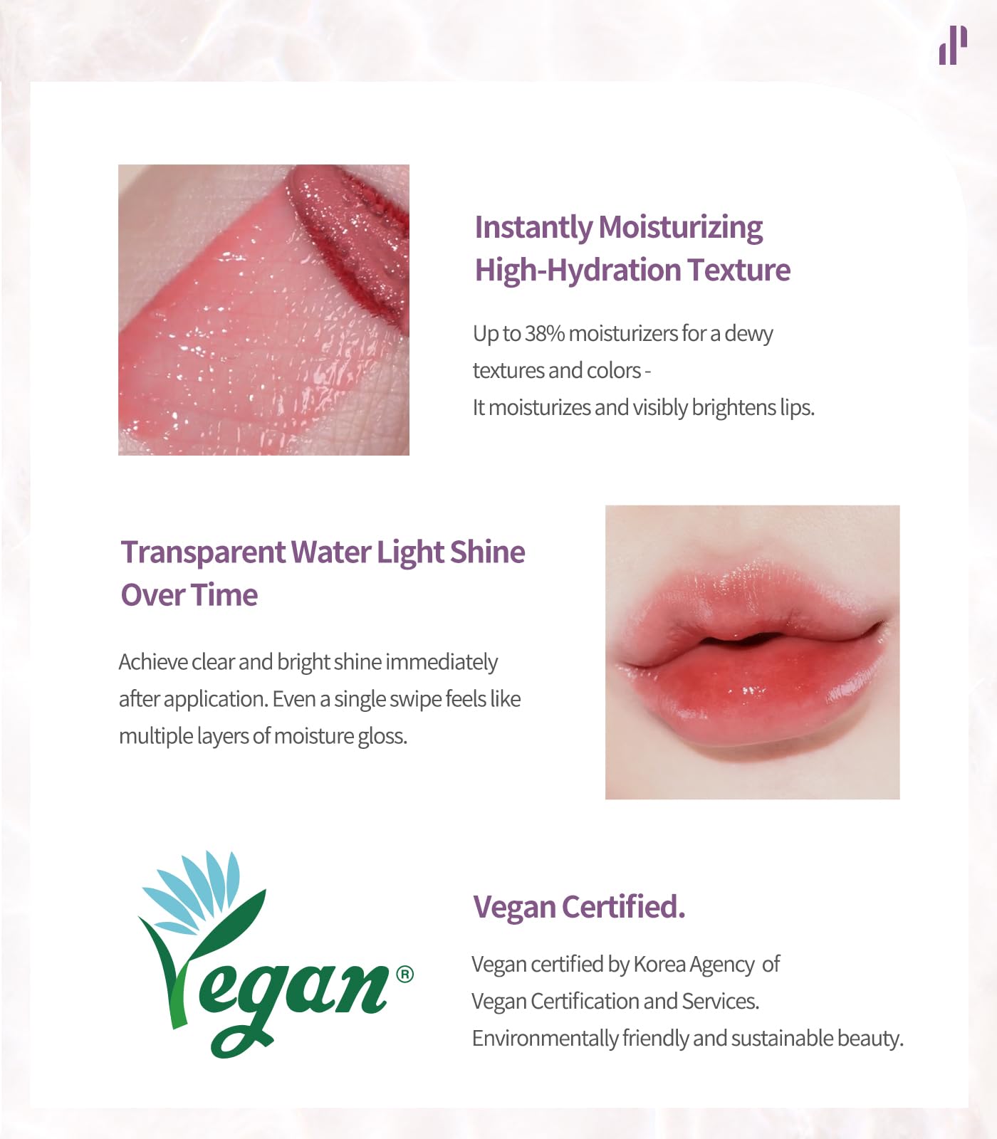 Heart Percent Dote On Mood Lip Stain glossy finish delivers vibrant shine