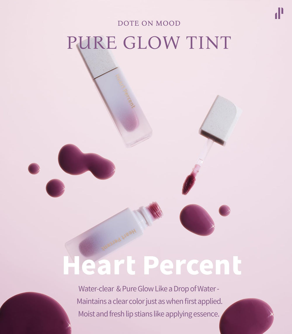 Heart Percent Dote On Mood Lip Stain texture swatch reveals creamy moisture
