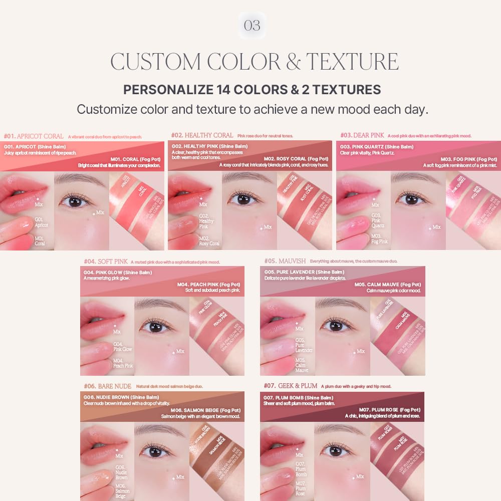 Heart Percent Dote On Mood lips application shows versatile tinting that lasts with a soft glow.