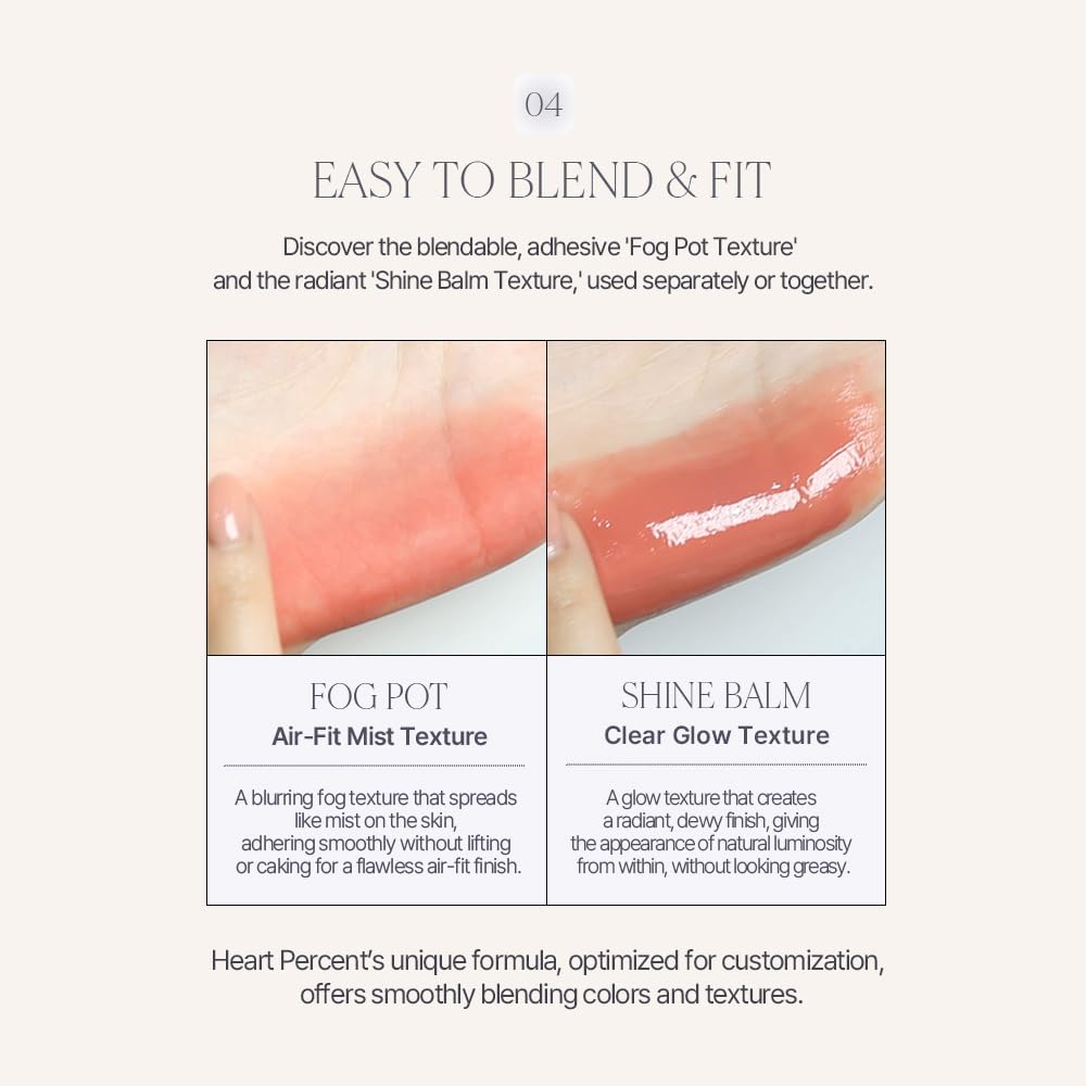 Heart Percent Dote On Mood nose bridge blend demonstrates precise color placement and smoothing texture.