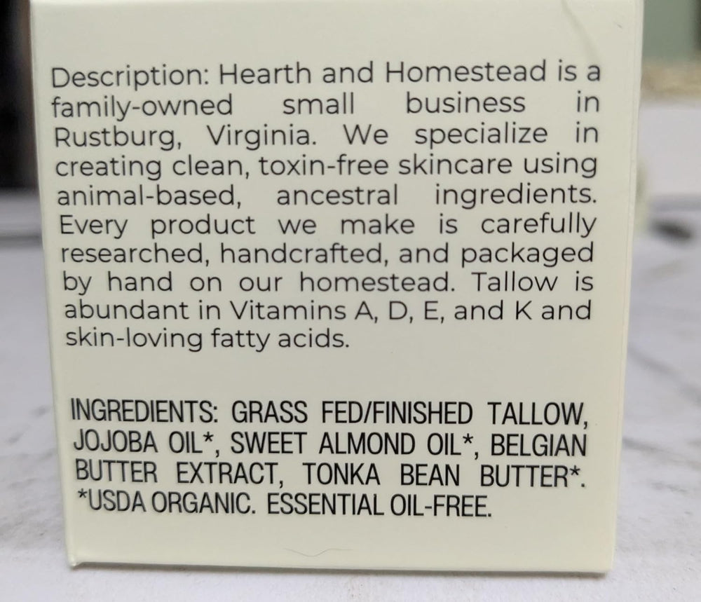 Fragrance-free packaging from Hearth and Homestead emphasizes clean skincare.