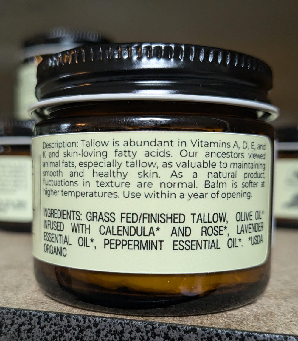 Lavender peppermint aroma emphasizes calming scent of the balm