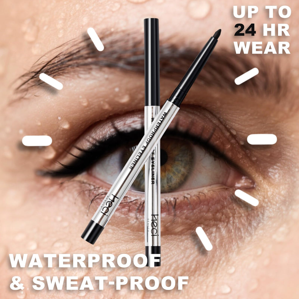 HECI BEAUTY eyeliner on the waterline for safe, comfortable wear.