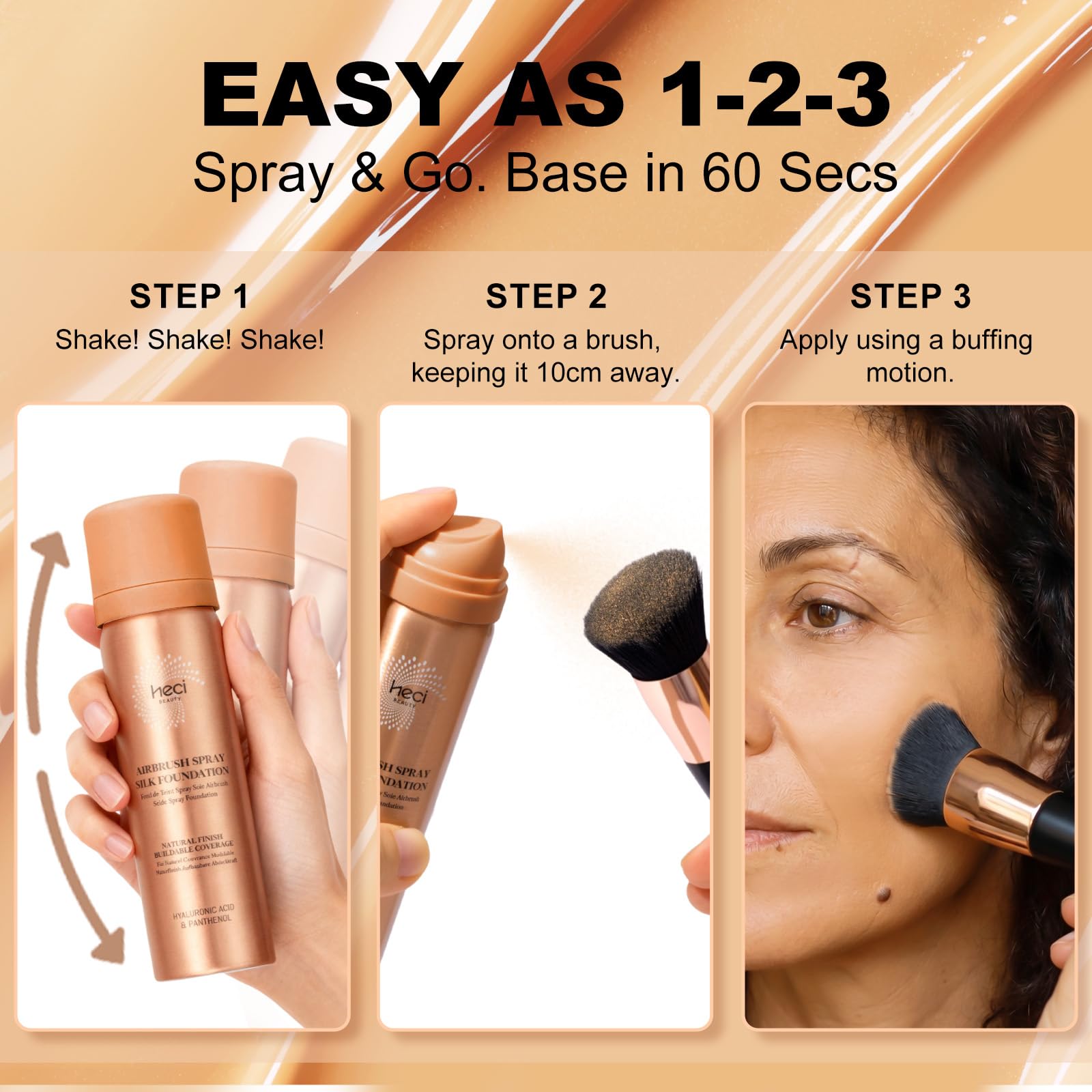 Hyaluronic Acid and Trehalose hydrate for smoother skin while wearing