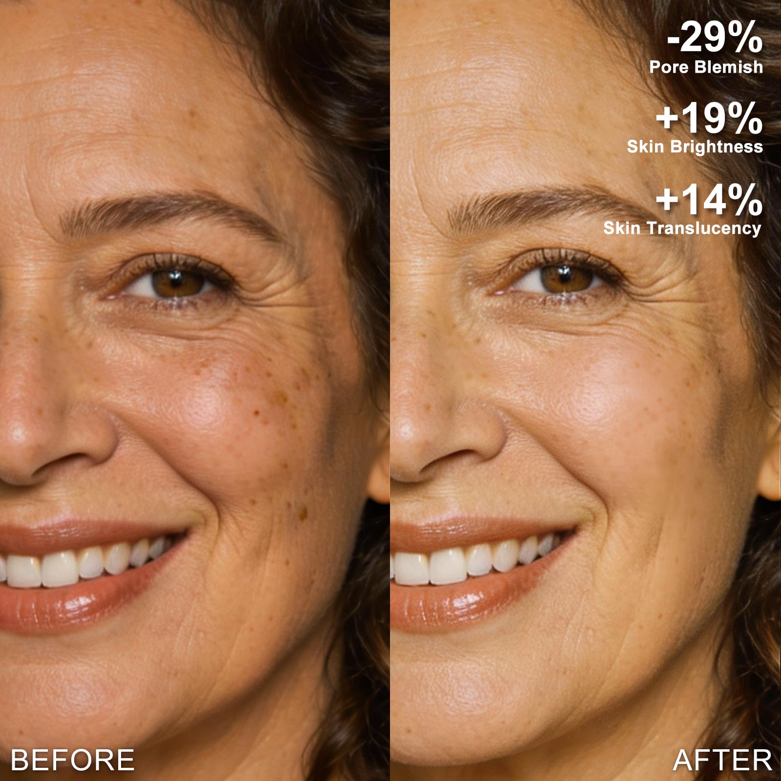 Matte airbrush finish showing poreless look on skin