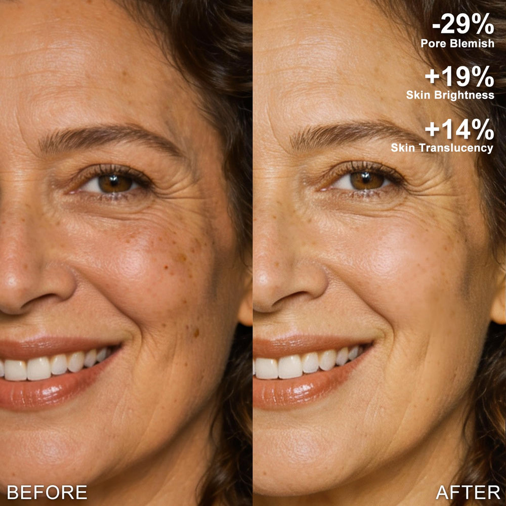 Matte airbrush finish showing poreless look on skin