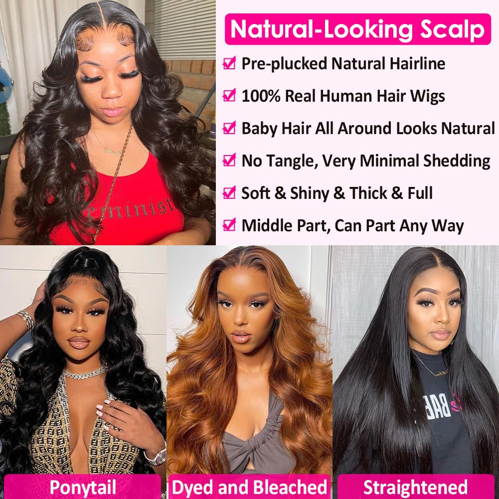 Hedy natural color body wave wig for versatile styling