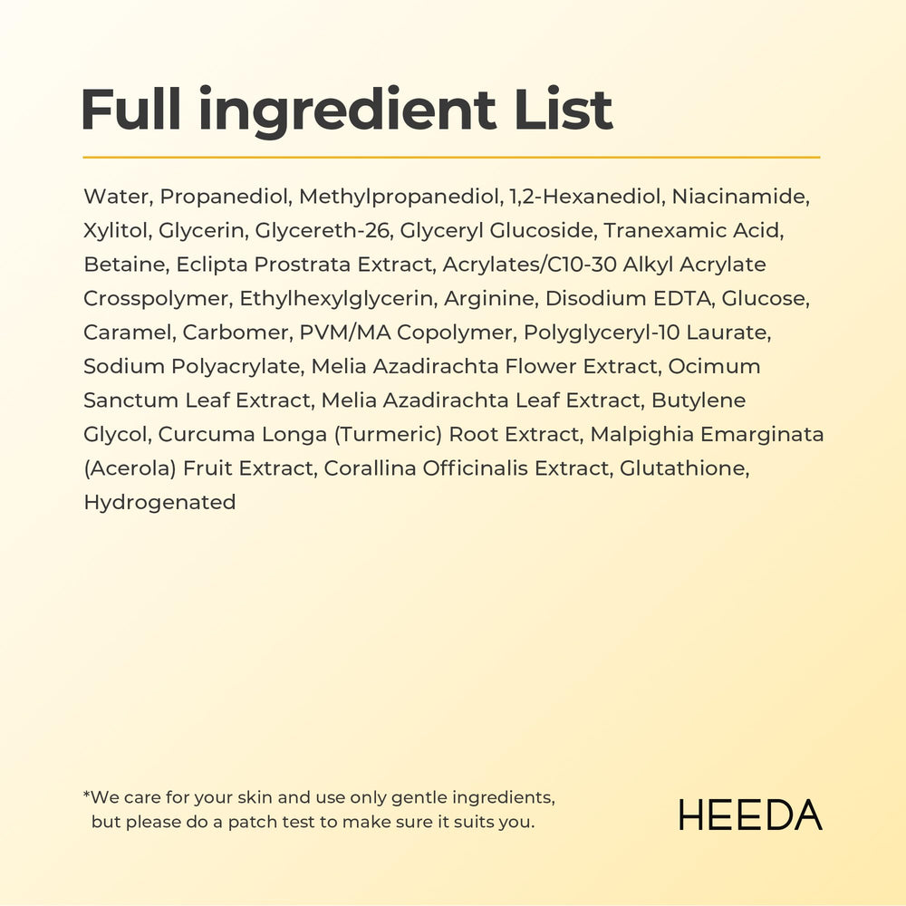 HEEDA Clean Beauty badge on packaging underscoring vegan, cruelty-free formula