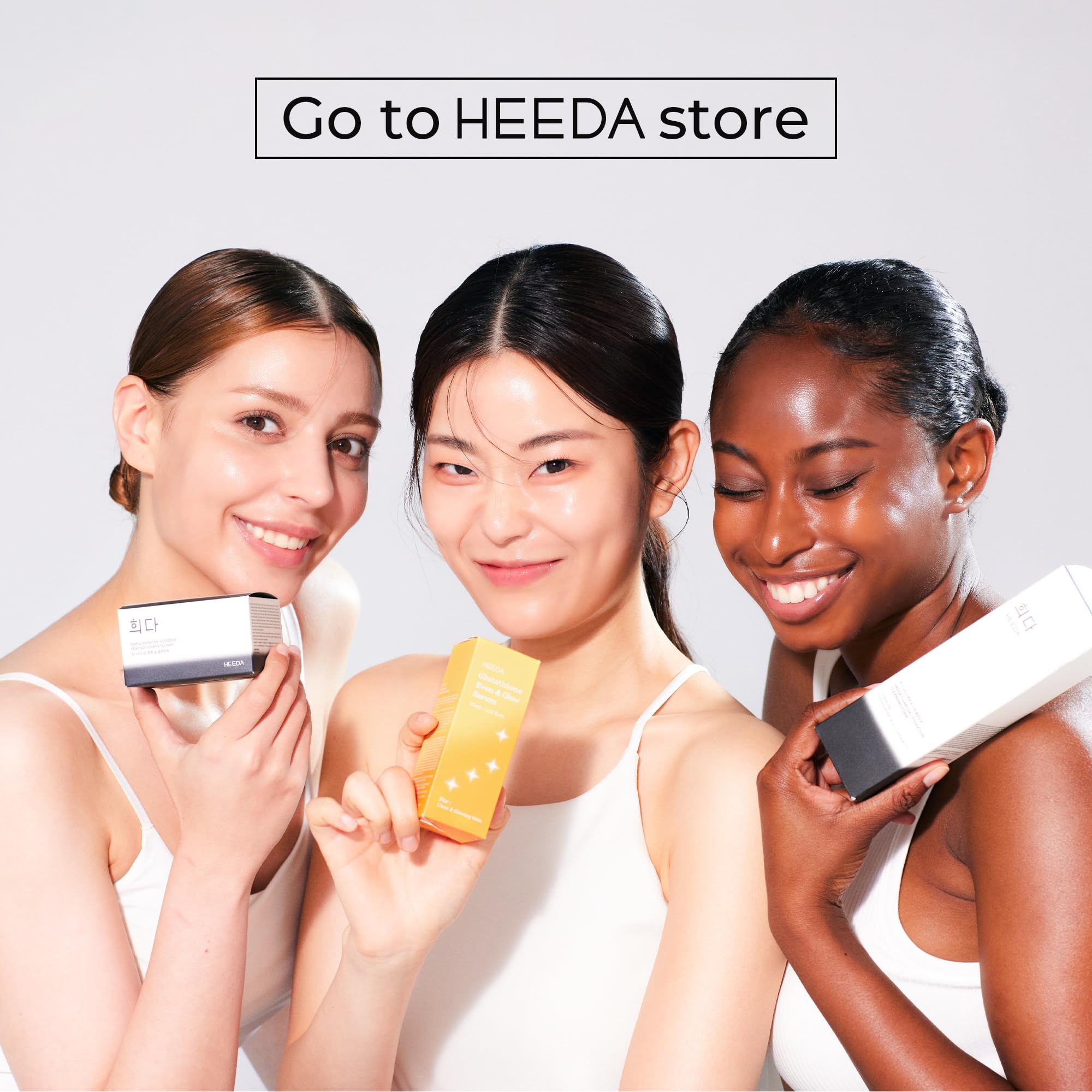 HEEDA Glutathione Serum bottle conveys gentle care for sensitive skin