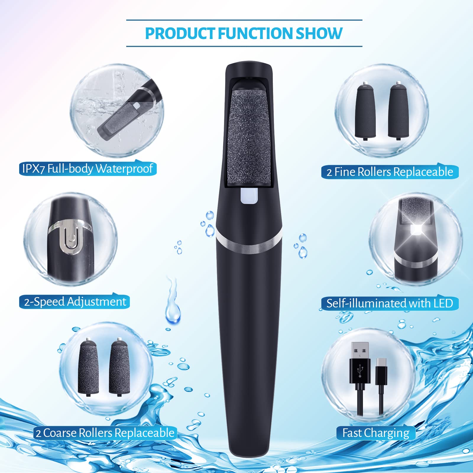 Heelos four-heads foot sander set targets tough calluses with precision
