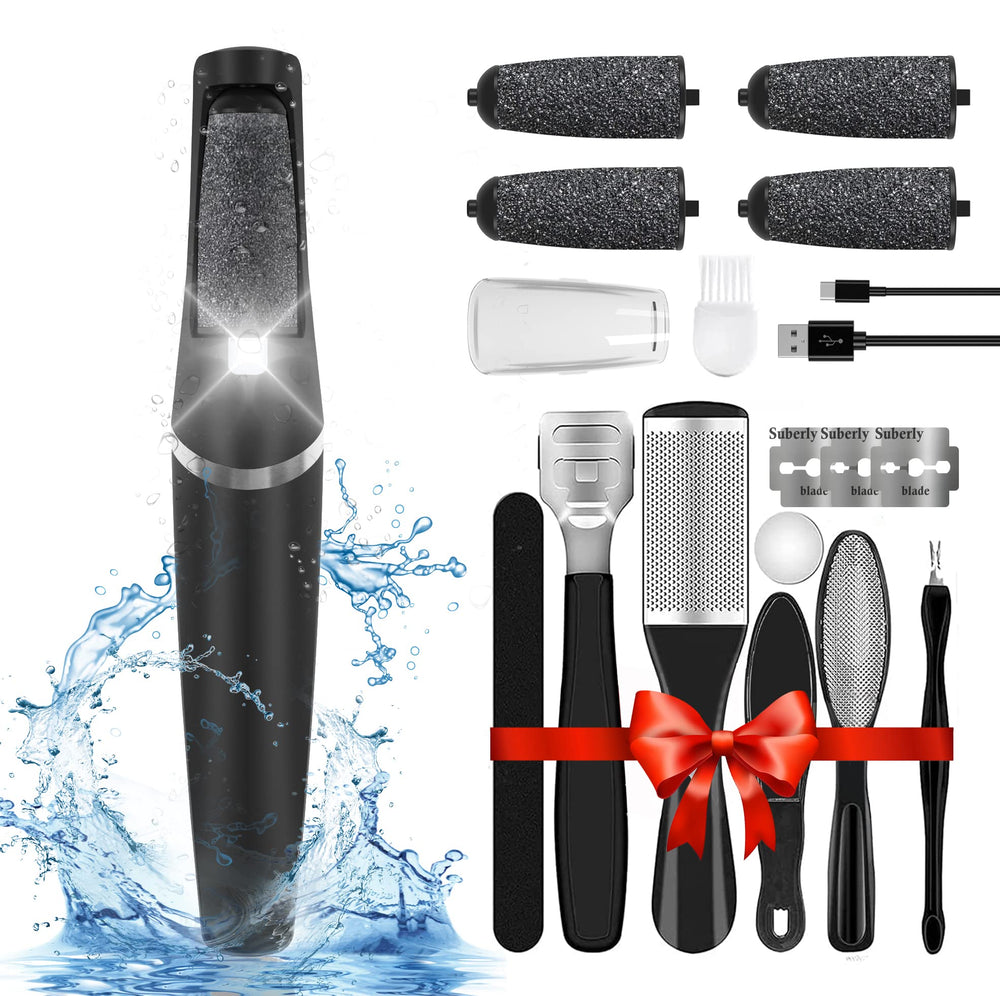 Heelos professional electric foot file with angled handle for at-home pedicure