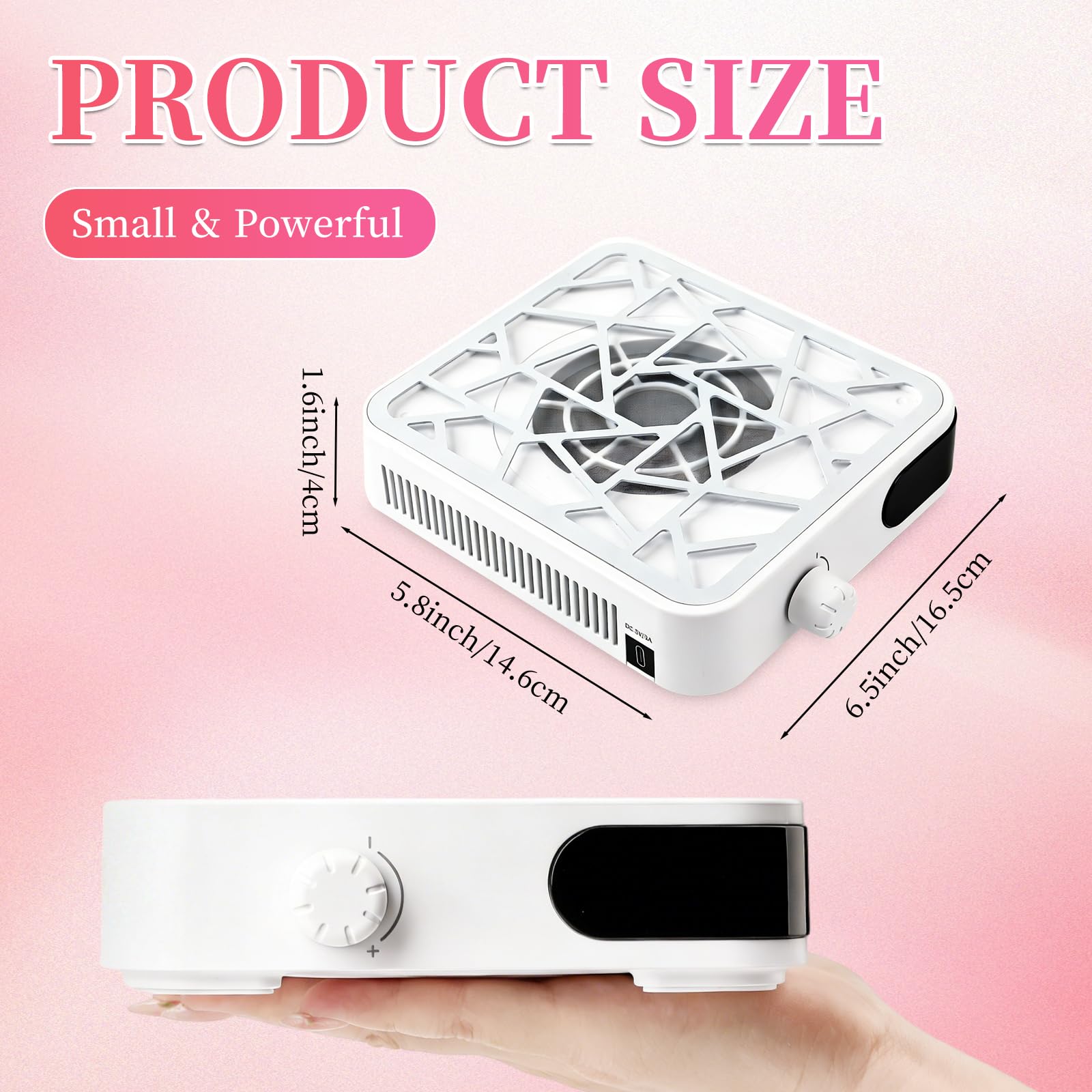 heemeei nail dust collector side compact design fits small nail kits