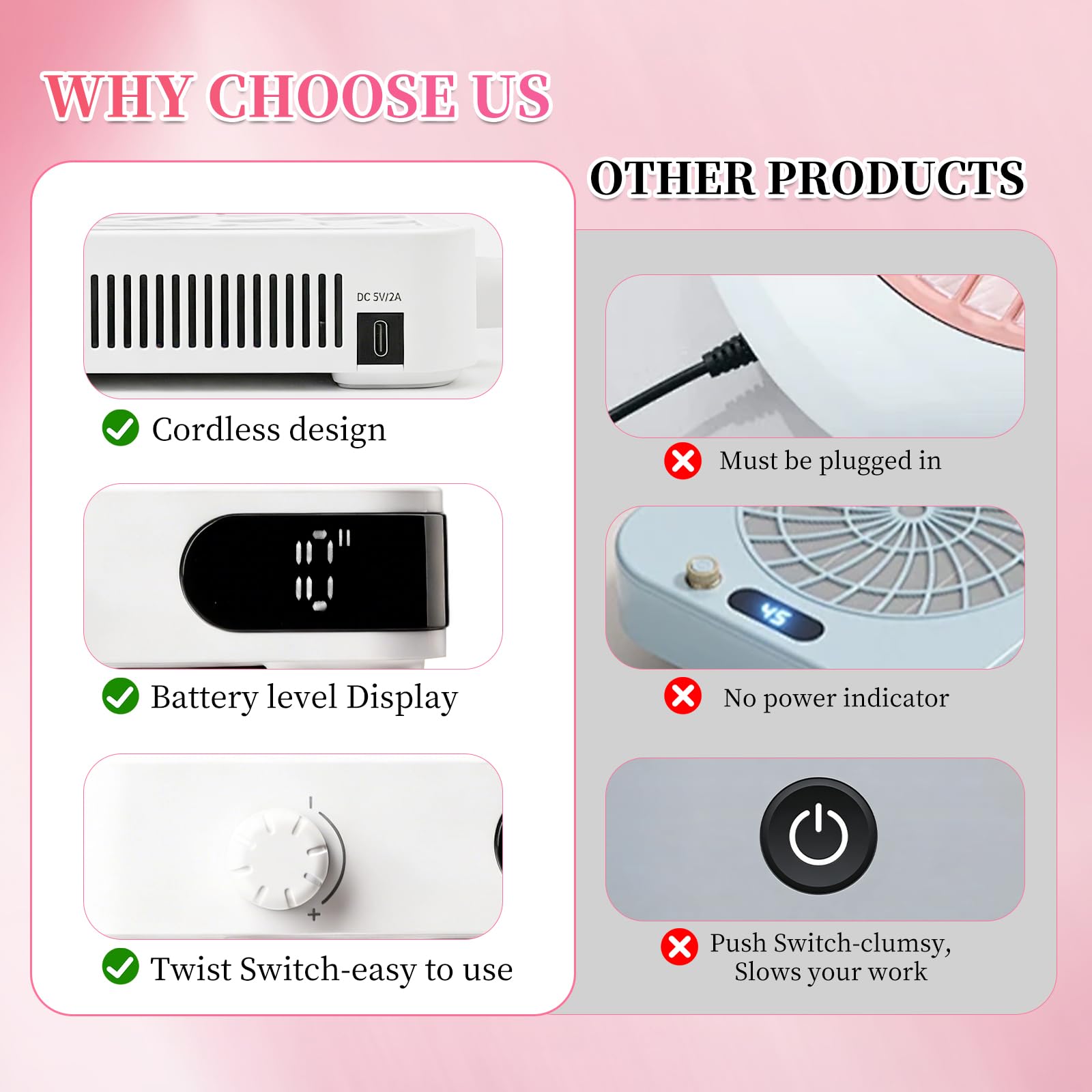heemeei nail dust collector large ventilation holes support heat dissipation