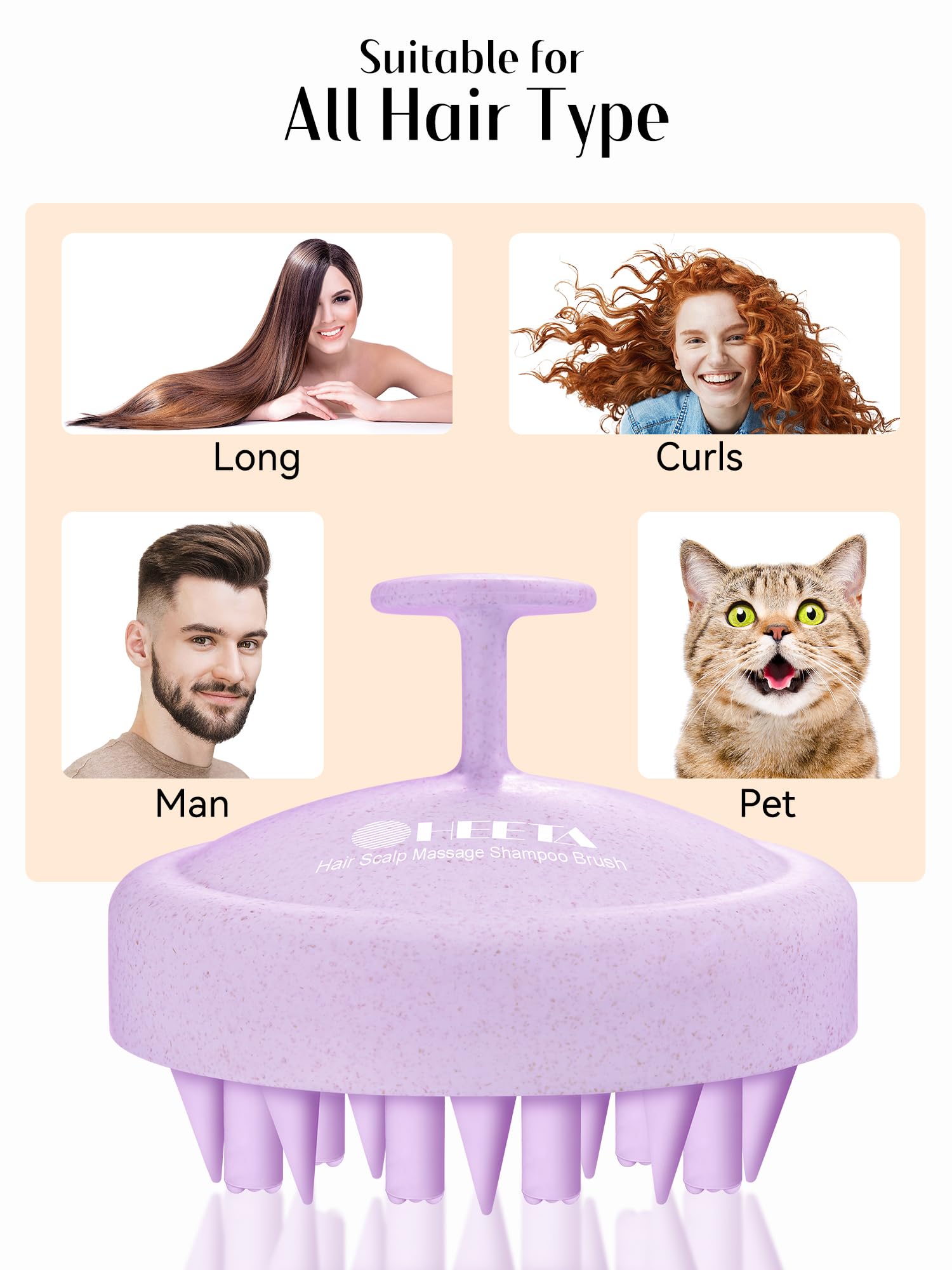 HEETA massager suits all hair types and can be used on pets.