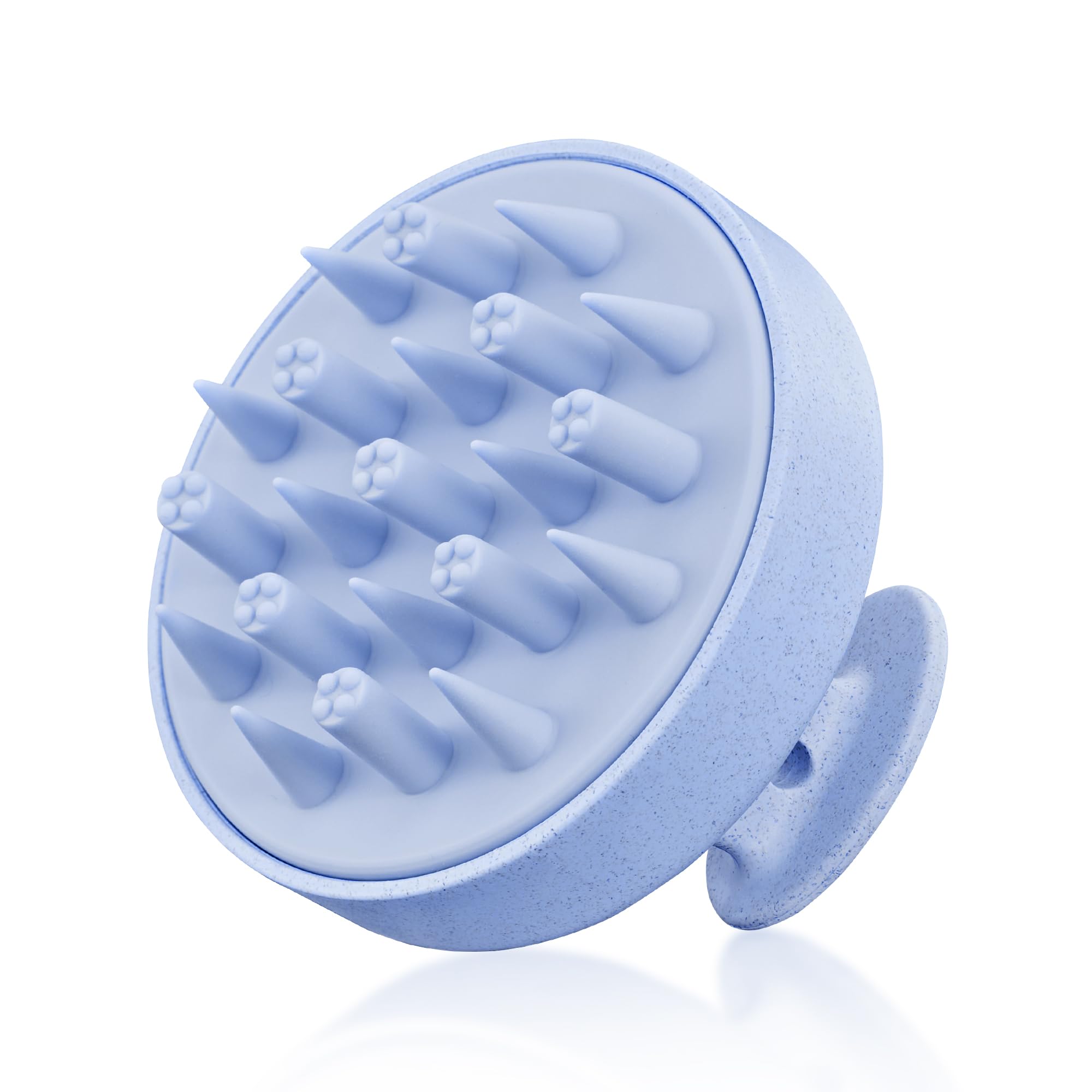 HEETA hair scalp massager blue front view for a soothing wash experience.