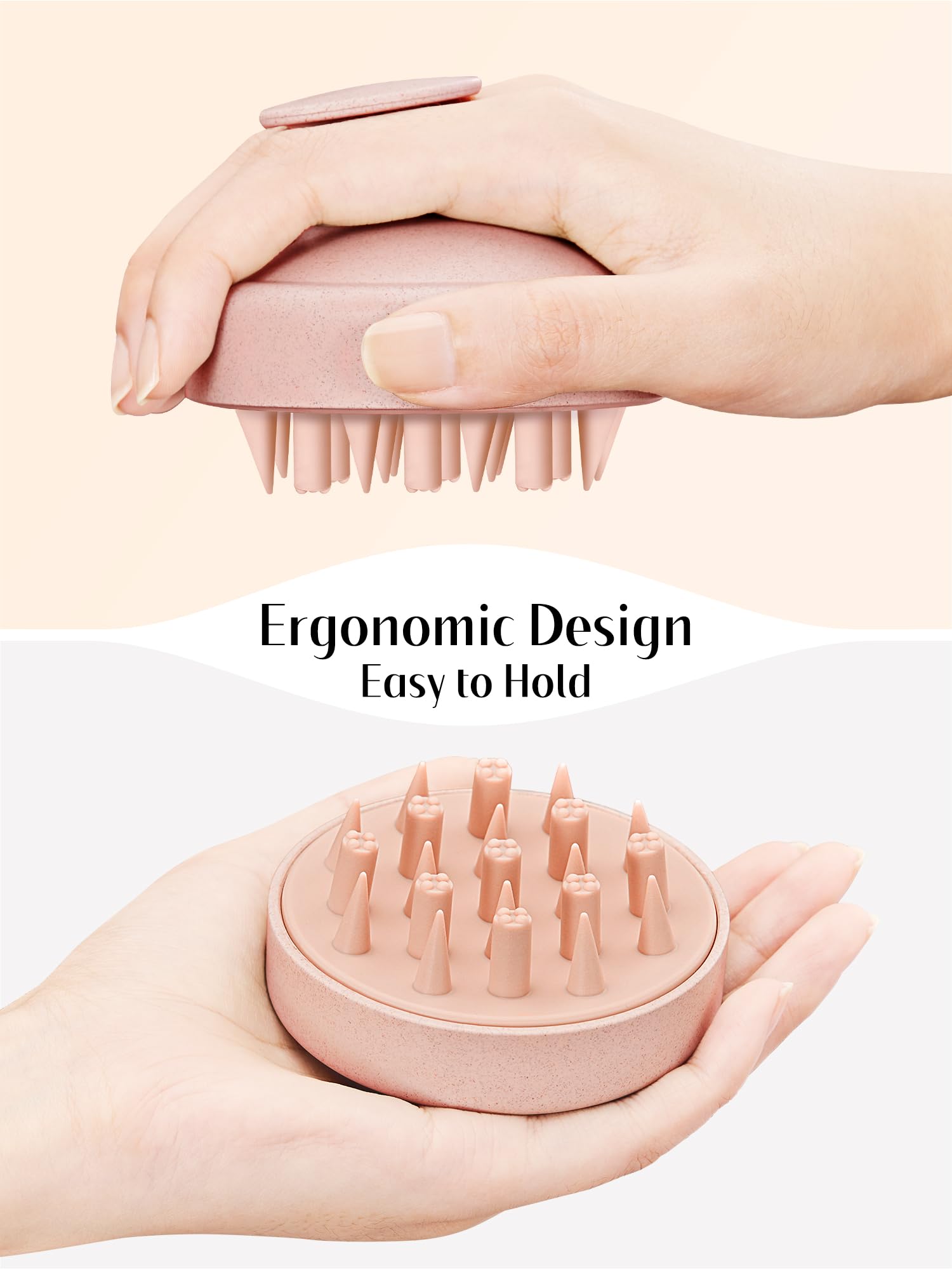 Natural wheat straw construction supports eco-friendly scalp cleansing.
