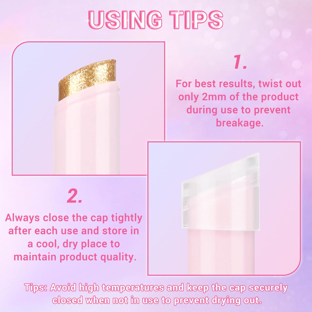Hegafoo crystal shimmer jelly-stick creates easy, quick looks with radiant finish.