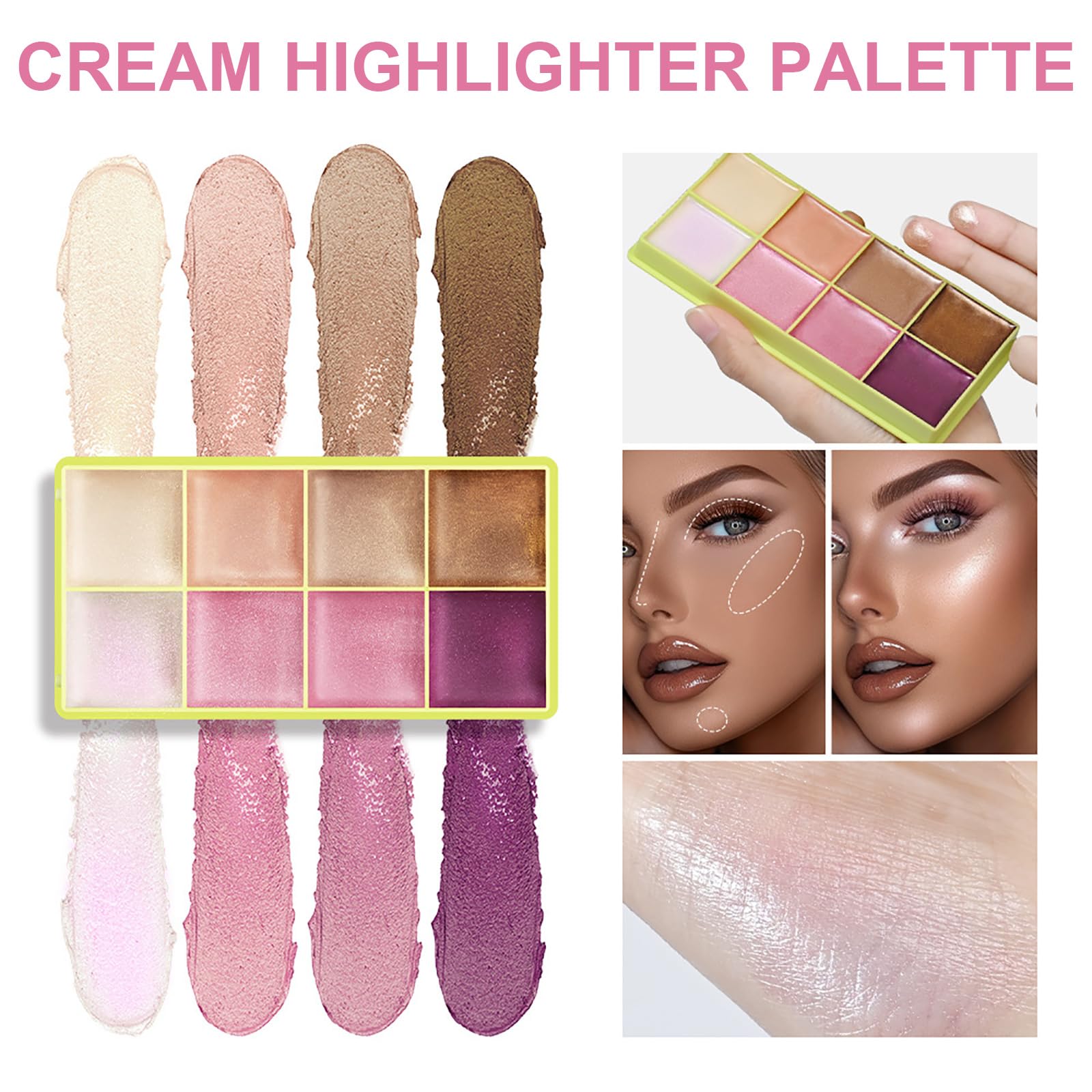 Multi-use palette brightens eyes, brow bones, and lips.