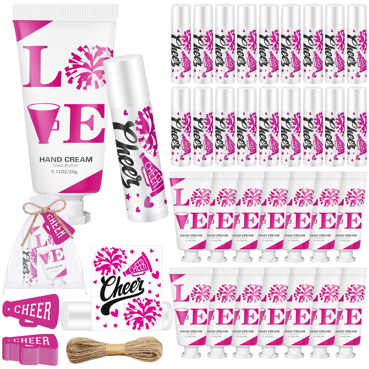 Heigble cheerleading hand cream pink 20ml for team use.