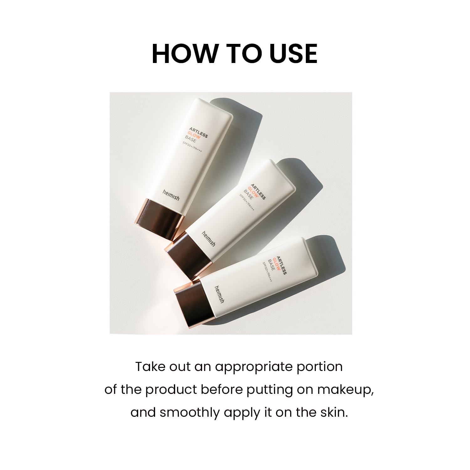 HEIMISH Artless Glow Base dispenser pump offers easy, mess-free use.