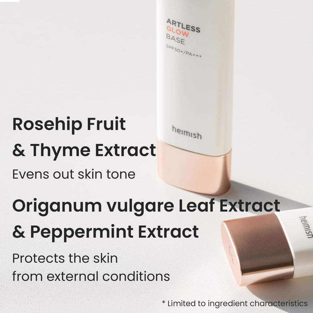 HEIMISH Artless Glow Base serum-like texture provides lasting hydration.