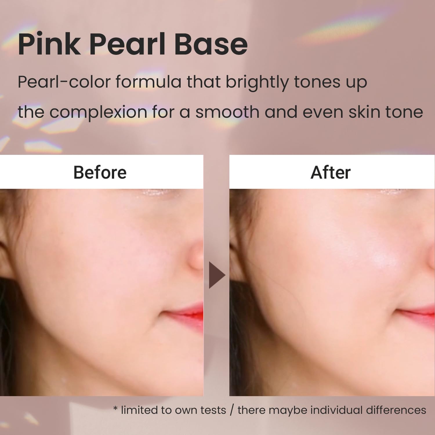 HEIMISH Artless Glow Base SPF 50+ application emphasizes daytime UV protection.