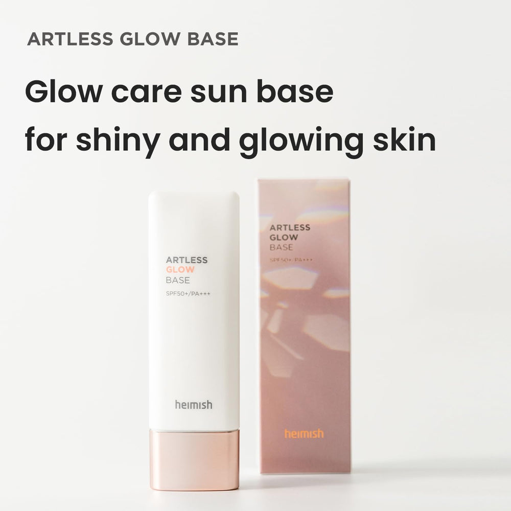 HEIMISH Artless Glow Base swatch reveals pearl glow with a smooth, buildable finish.