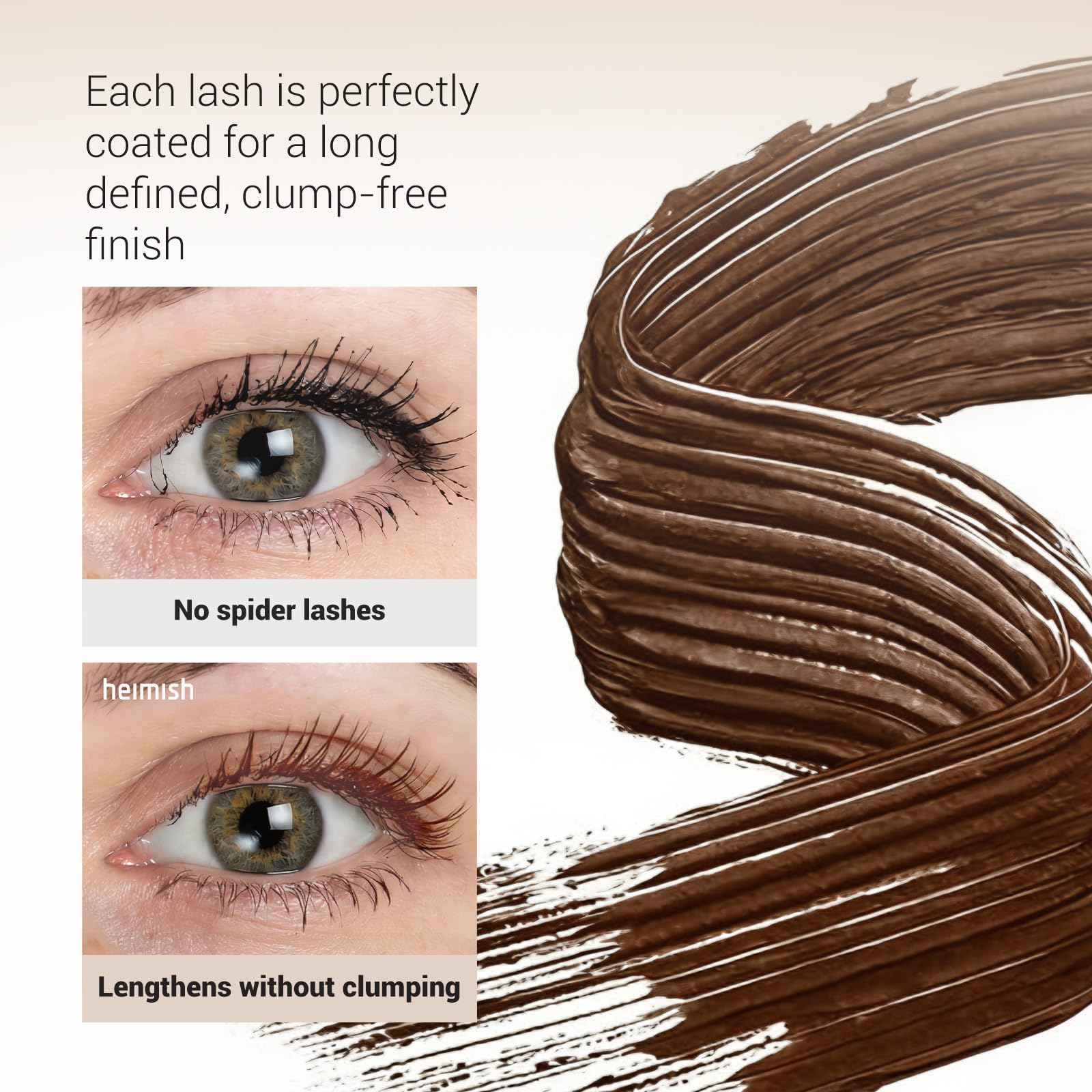 HEIMISH Dailism mascara on lashes; long-lasting definition all day.