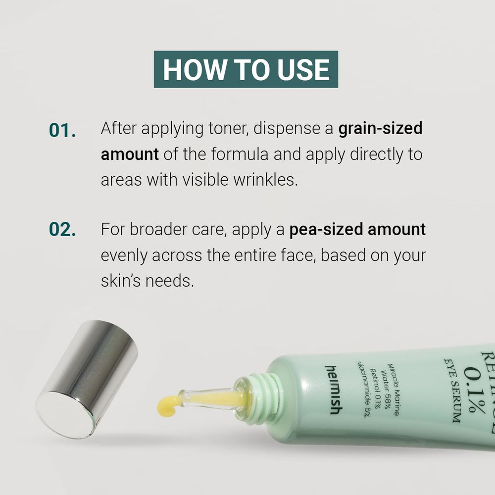 HEIMISH ingredients close-up with retinol and brightening components