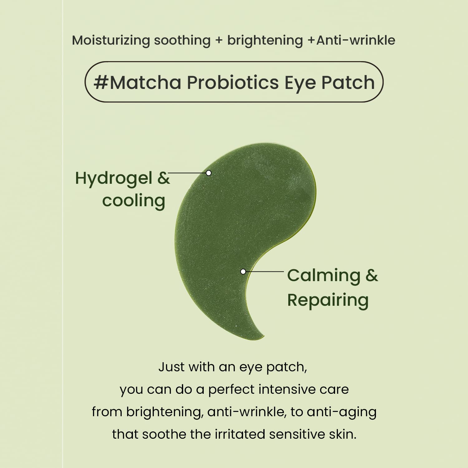 HEIMISH Matcha Biome hydrogel patch with cooling texture soothing tired eyes