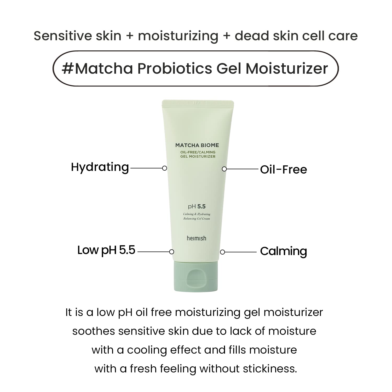 HEIMISH Matcha Biome contains matcha extract for antioxidant support.