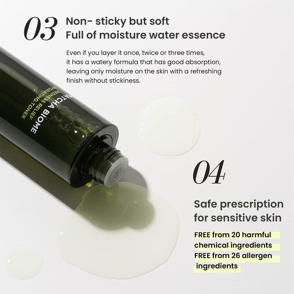 P H 5.5 label on HEIMISH Matcha Biome Toner signals skin-friendly balance.