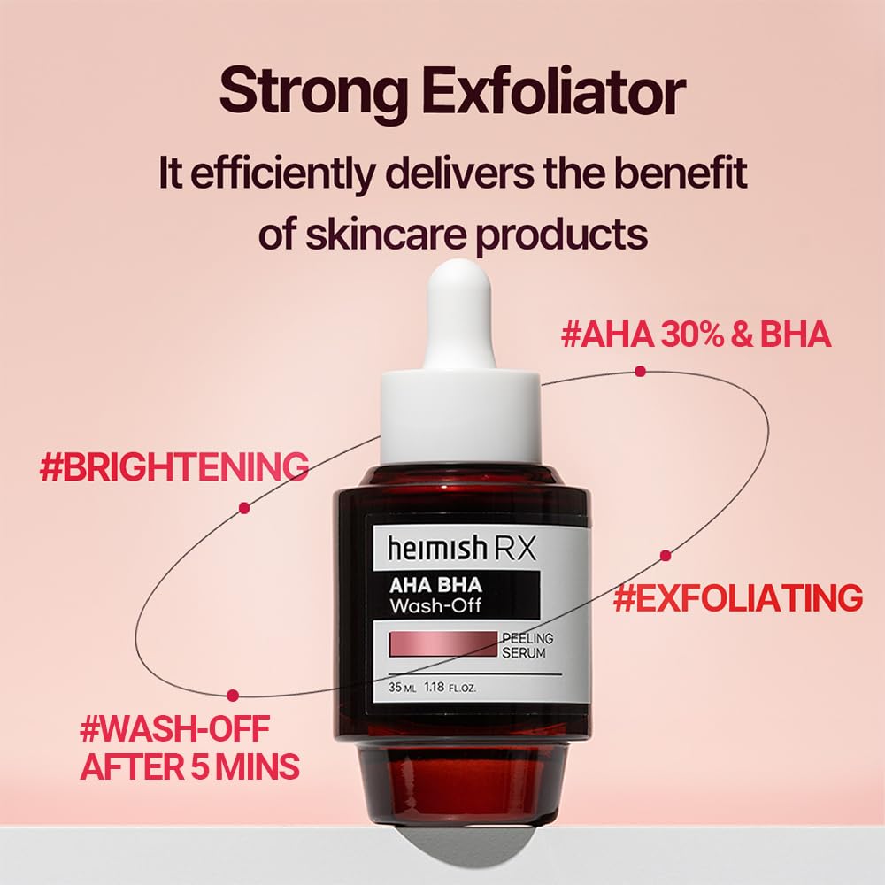 Textured detail of HEIMISH RX AHA BHA serum for smoother skin