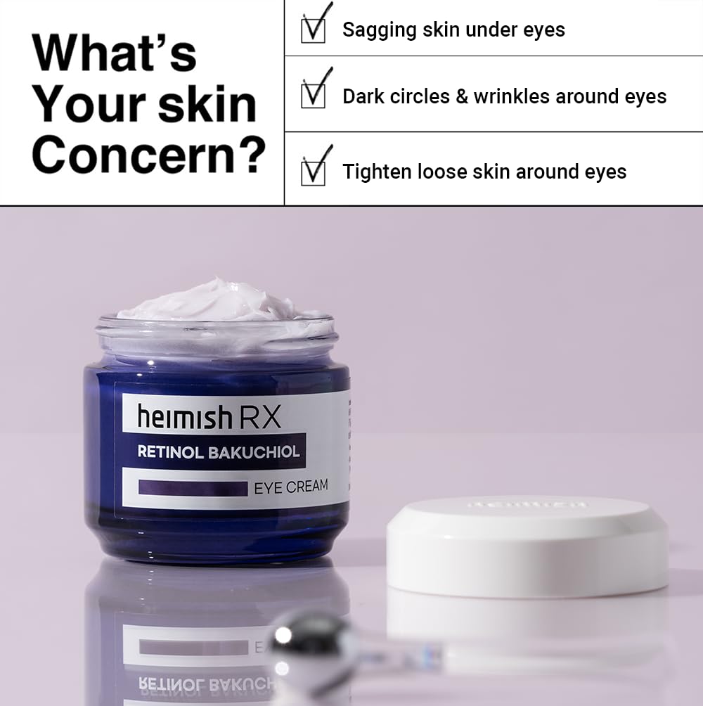 HEIMISH RX eye cream texture swirl demonstrates rich yet non-greasy hydration for the eye area.