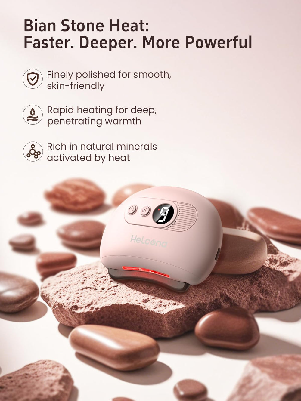 Helcona compact rechargeable massager ideal for travel and daily use