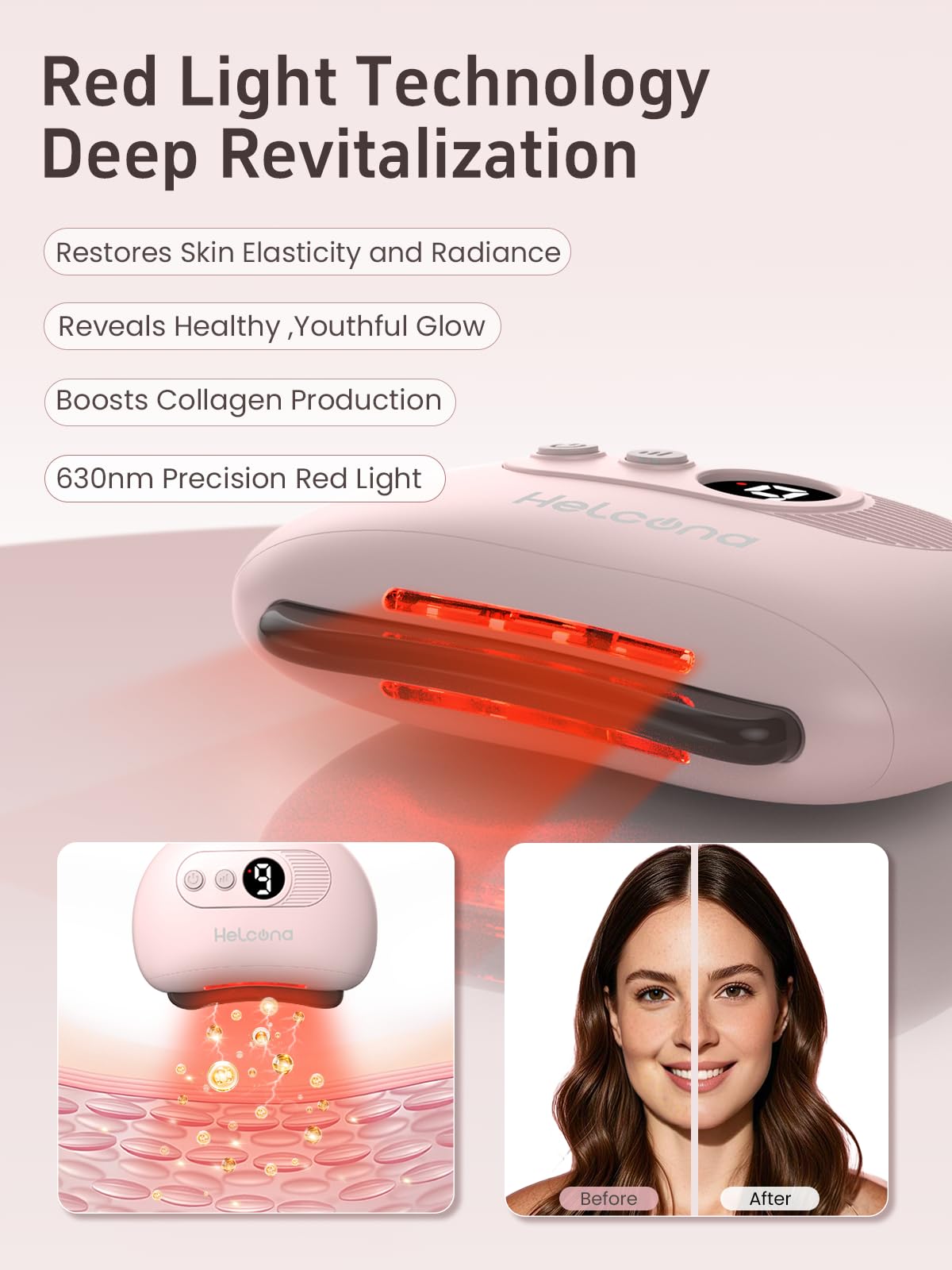 Helcona lymphatic drainage massage improves facial circulation and tone