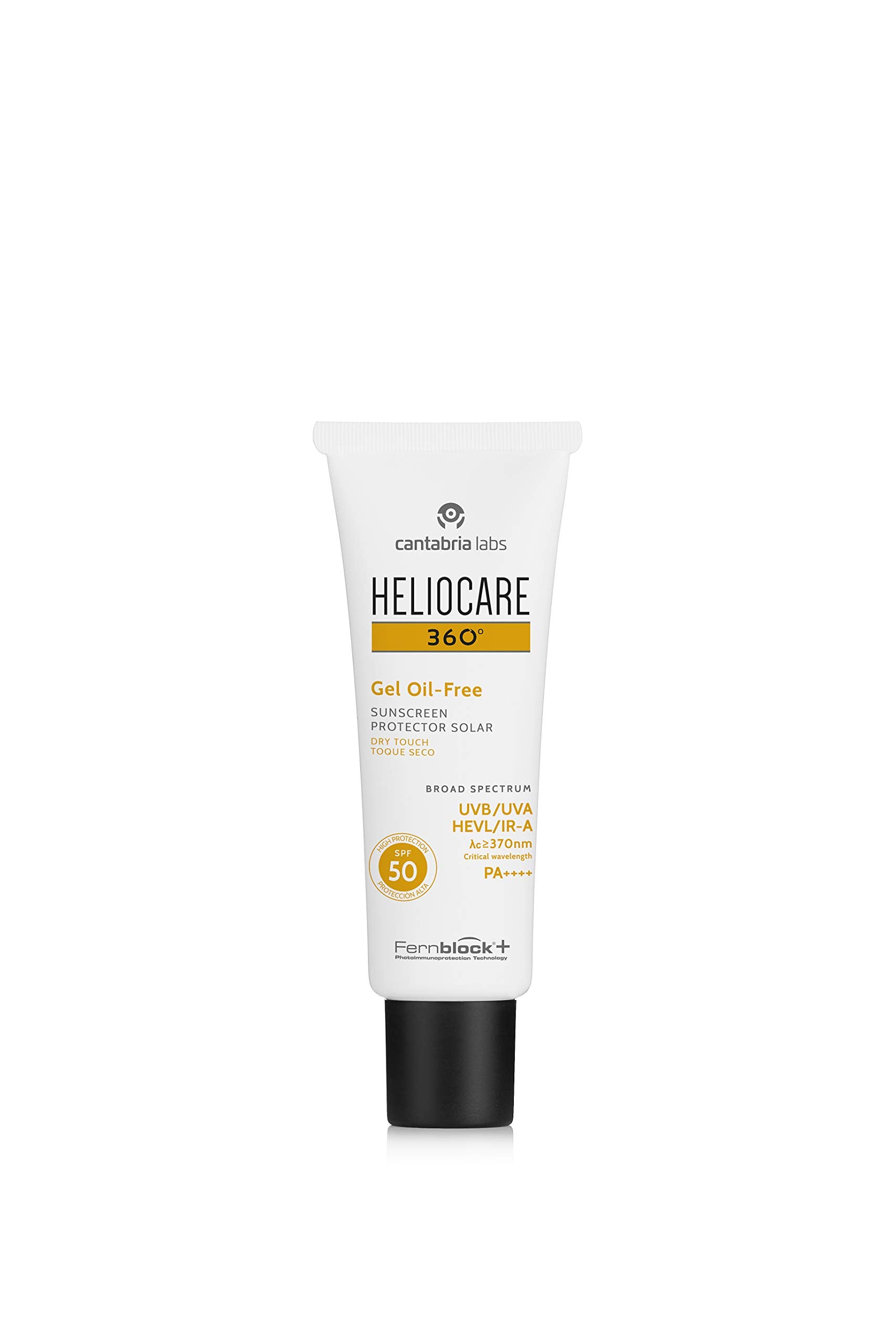 Close-up of gel texture from Heliocare 360 Oil-Free Gel SPF 50, quick absorption