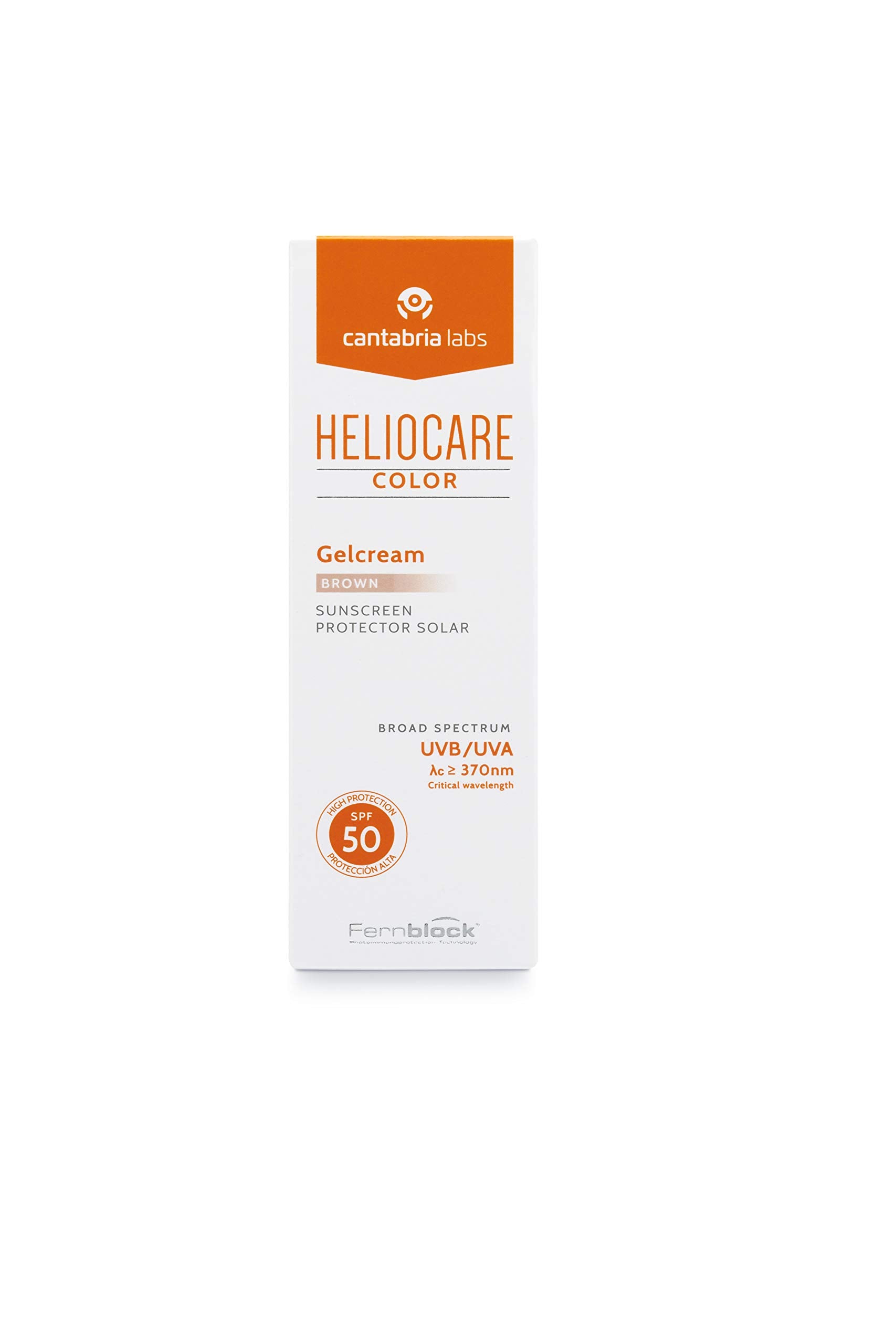 Heliocare Gelcream Colour SPF 50 swatch on skin with natural tint.
