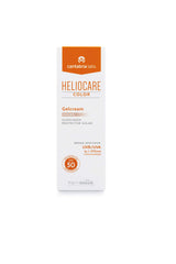 Heliocare Gelcream Colour SPF 50 swatch on skin with natural tint.