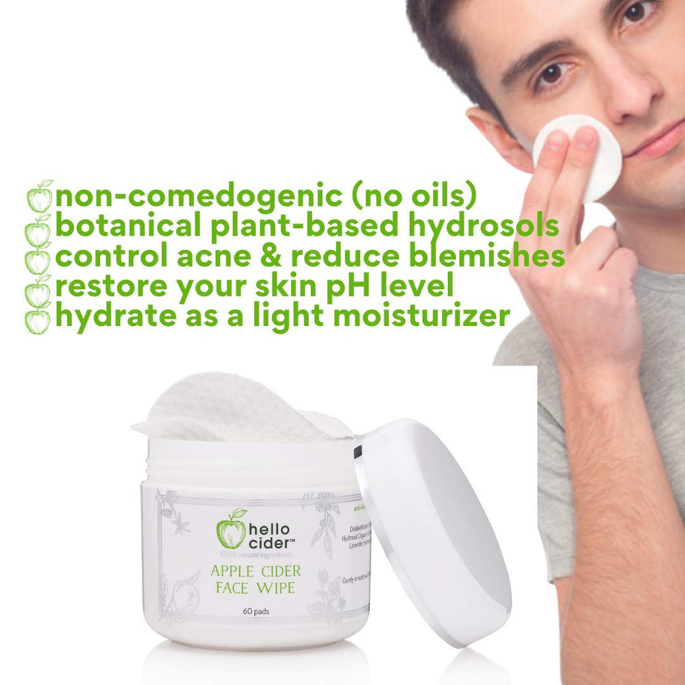 Hello Cider 60 pads pack ready for toner, cleanse, and moisture in one step.