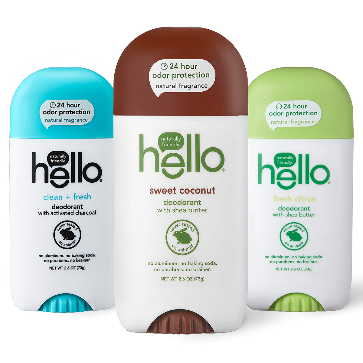 Hello deodorant Sweet Coconut stick offers smooth glide and long-lasting freshness.