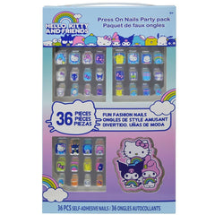 Hello Kitty and Friends 36-press-on nails pack with colorful designs for quick, safe kids' manicures.