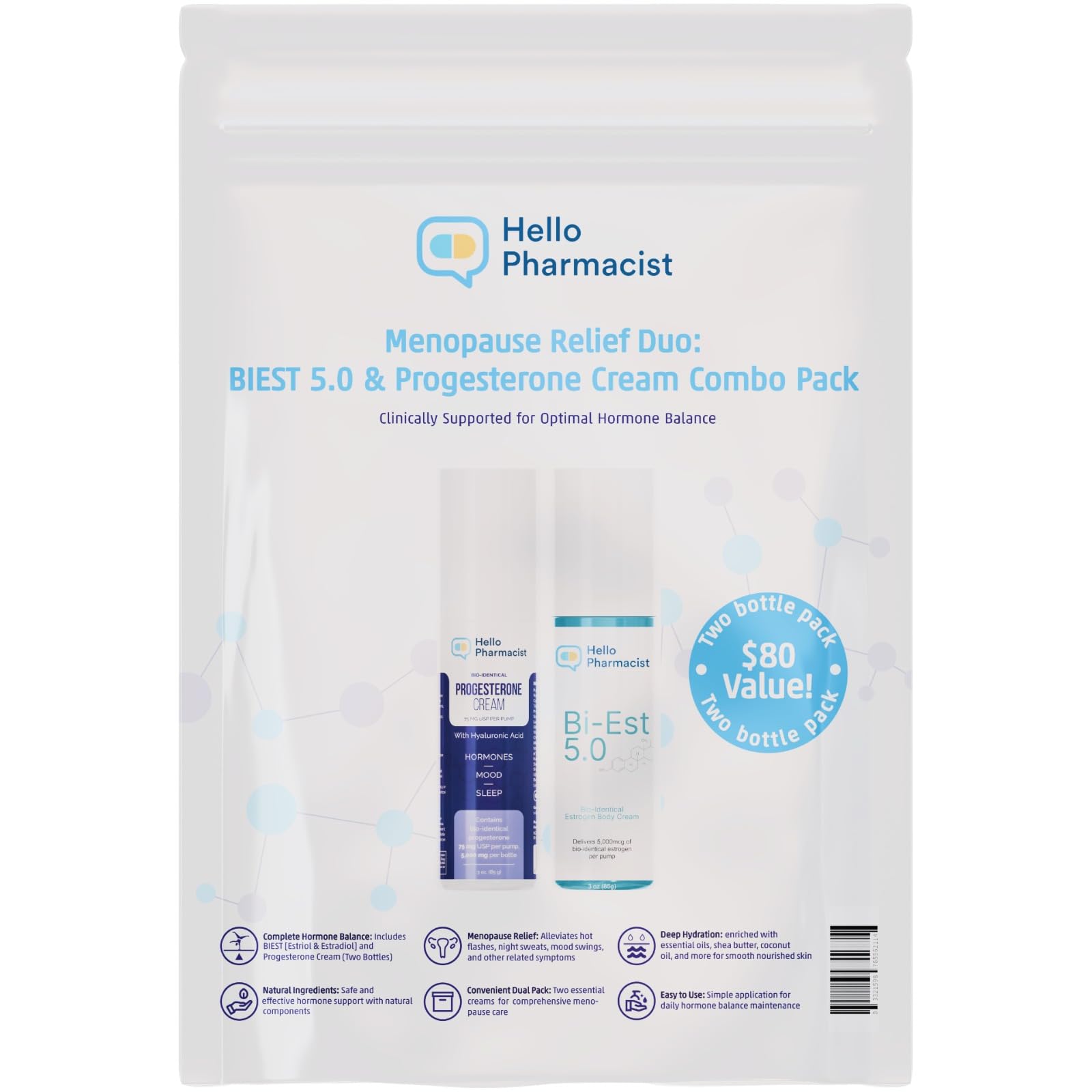 HelloPharmacist Biestro 5.0 Pro-g Relief cream applied for daily care.