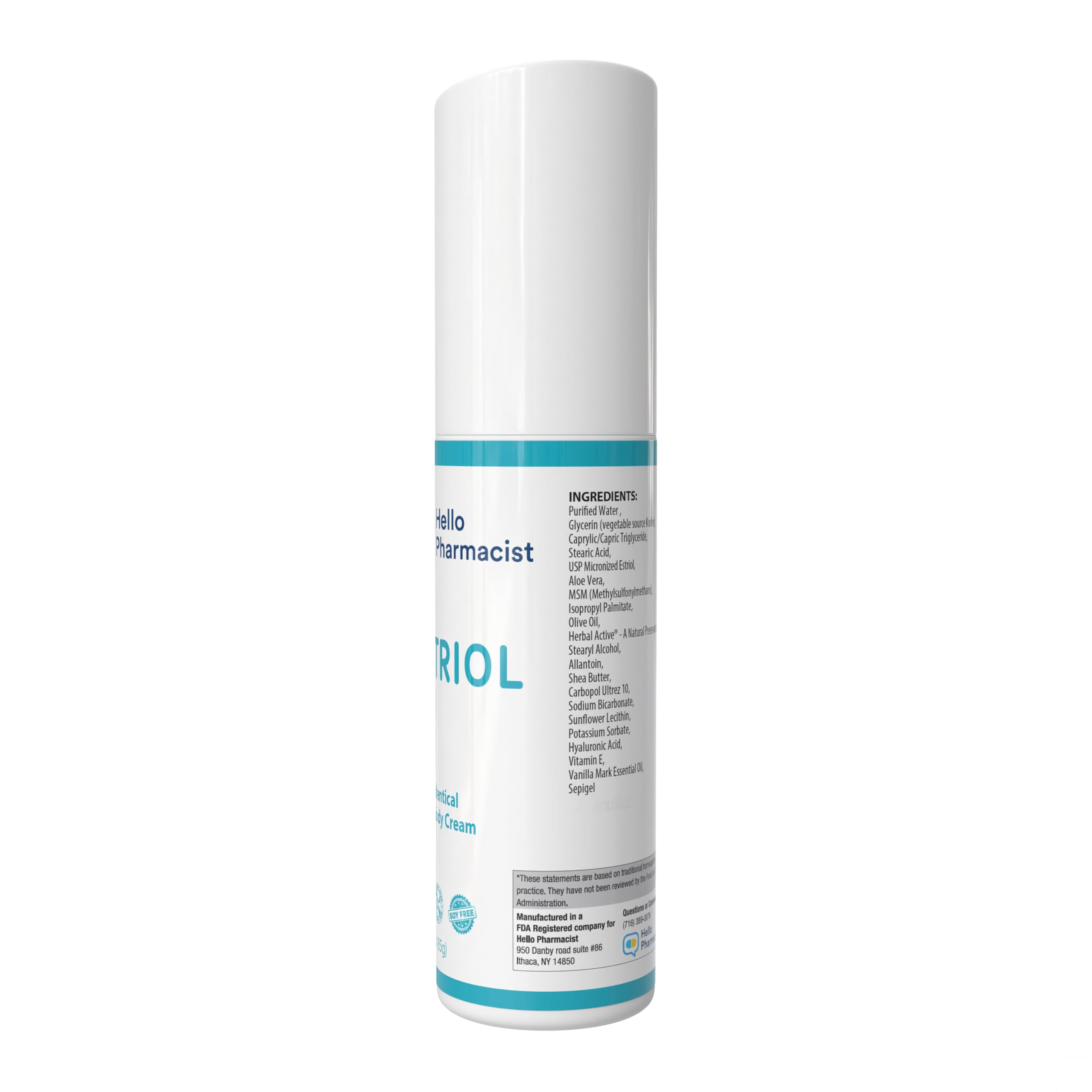 HelloPharmacist cream jar closeup showing smooth, rich texture for easy application.