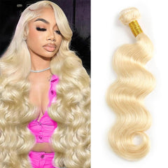 HELLOSH 613 blonde bundle 18inch top view highlights natural color and density